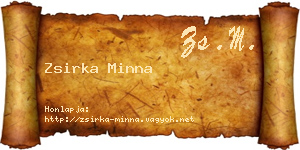 Zsirka Minna névjegykártya